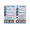 Double-Sided CPR Instruction Card | Emergency First Aid | Survival