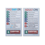 Double-Sided CPR Instruction Card | Emergency First Aid | Survival