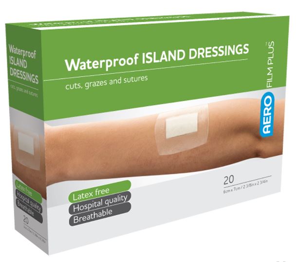 6 x 7cm Waterproof Island Dressings | Post-Op Care | Survival