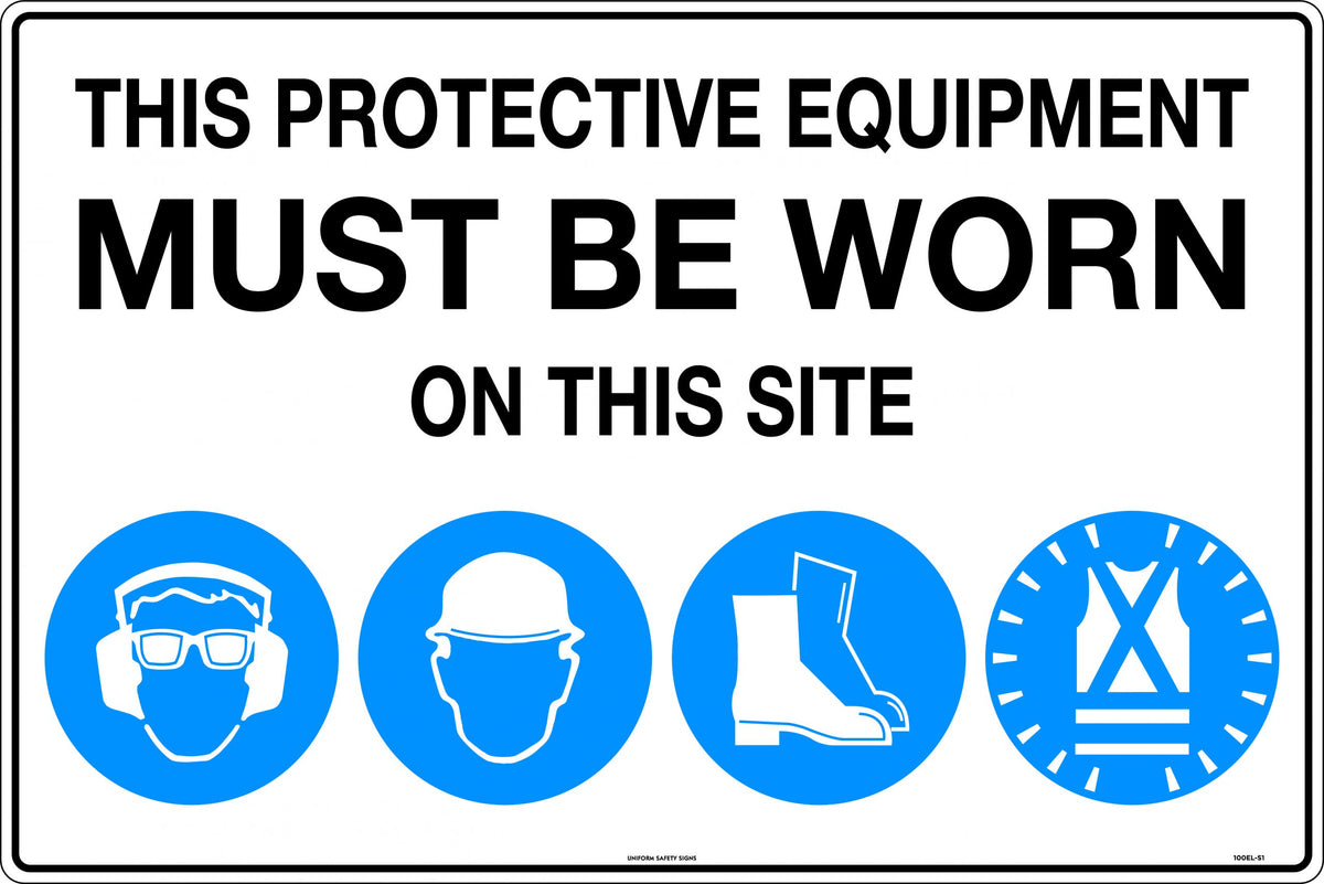 800x600mm Metal Mandatory Sign | Industrial Sites | Uniform Safety Signs