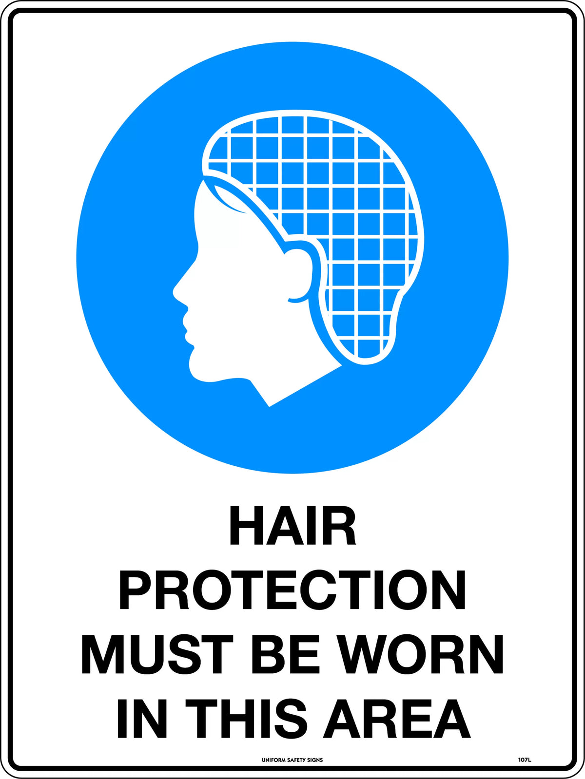 50mm Hair Net PPE Sign | Food Processing | Uniform Safety Signs