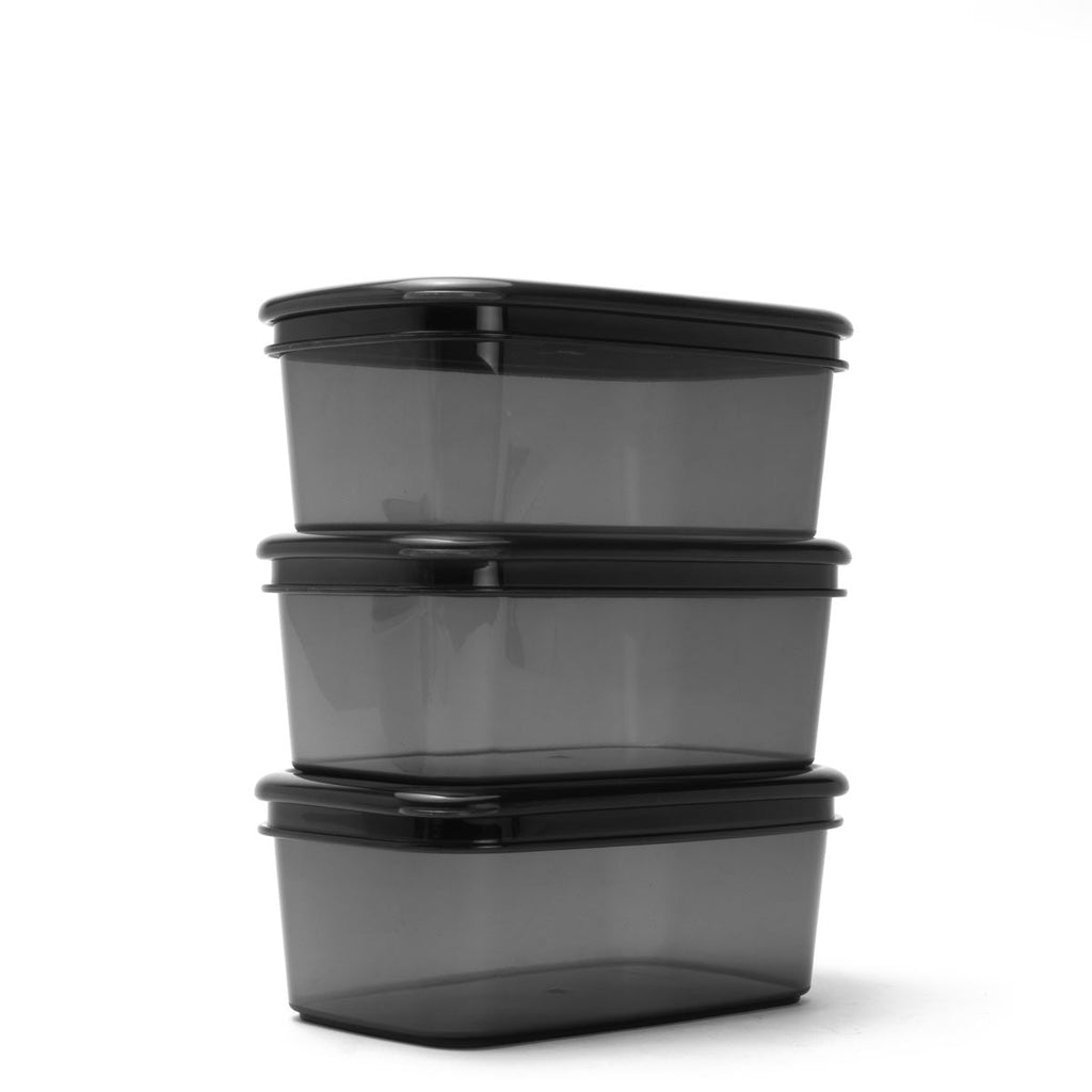 Rugged Xtremes 3 x 1100ml REUSABLE CRIB CONTAINER SET BPA Free Vac Seal BLACK