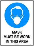 600x400mm Mandatory Mask Sign | Industrial Workspaces | Uniform Safety Signs