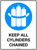 Poly Keep All Cylinders Chained Sign | Gas Storage | Uniform Safety Signs