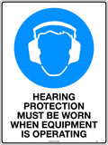 Poly Hearing Protection Mandatory Sign | Plant Rooms | Uniform Safety Signs