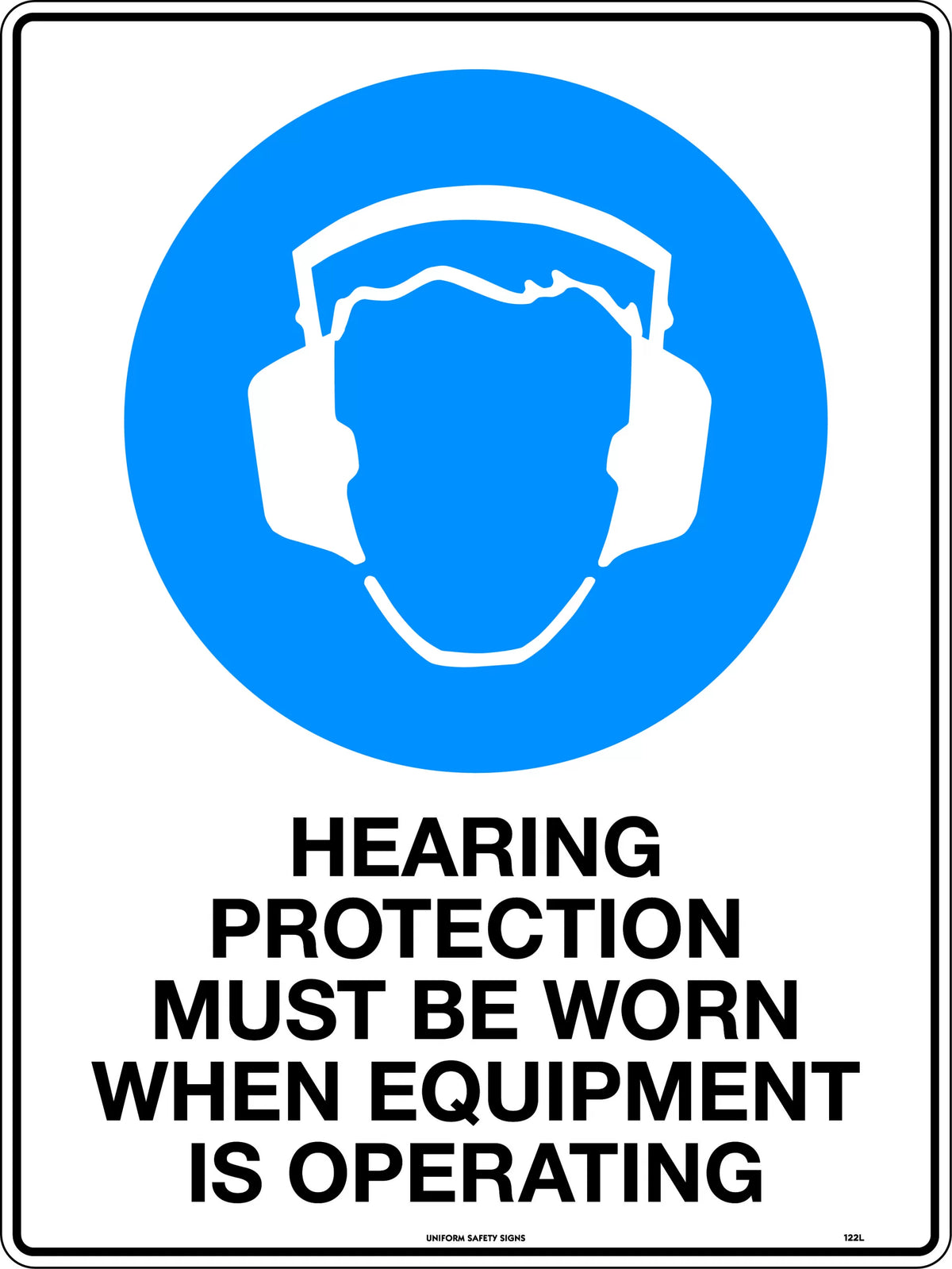 300x225mm Mandatory Hearing Sign | Plant Rooms | Uniform Safety Signs