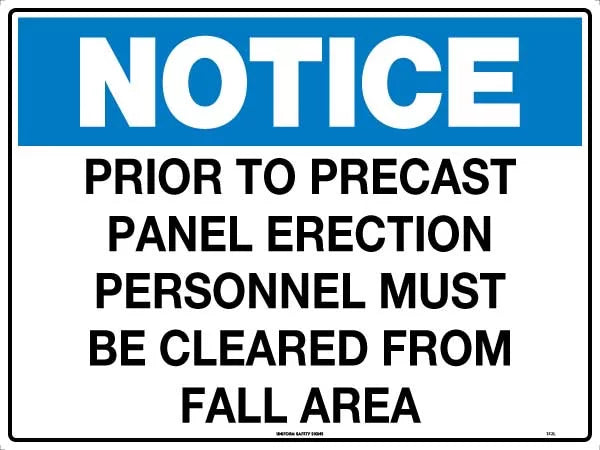 600x400mm Precast Panel Notice | Construction Sites | Uniform Safety Signs