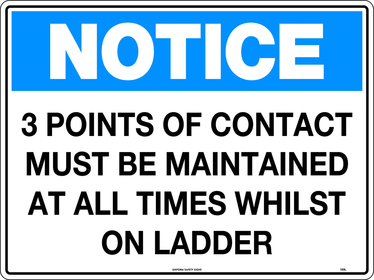 600x400mm Ladder Safety Notice | Industrial Worksites | Uniform Safety Signs