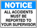 600x400mm Accident Reporting Notice | Industrial Sites | Uniform Safety Signs