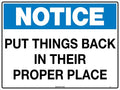 600x400mm Notice Sign | Workshop Organisation | Uniform Safety Signs
