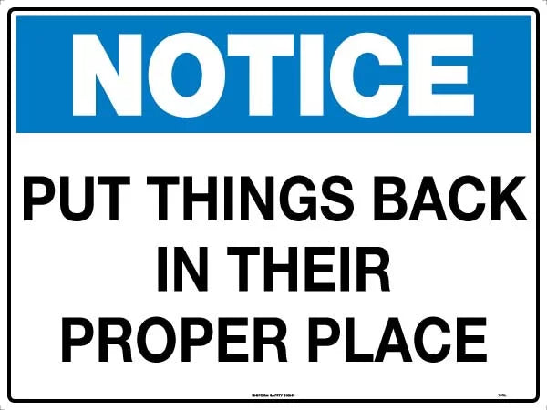 600x400mm Notice Sign | Workshop Organisation | Uniform Safety Signs
