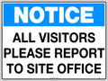 Corflute Visitor Notice Sign | Construction Site Entry | Uniform Safety Signs