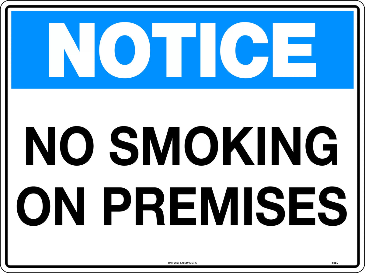600x400mm No Smoking Notice | Industrial Sites | Uniform Safety Signs