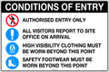 Metal Authorised Entry Sign | Restricted Site Access | Uniform Safety Signs