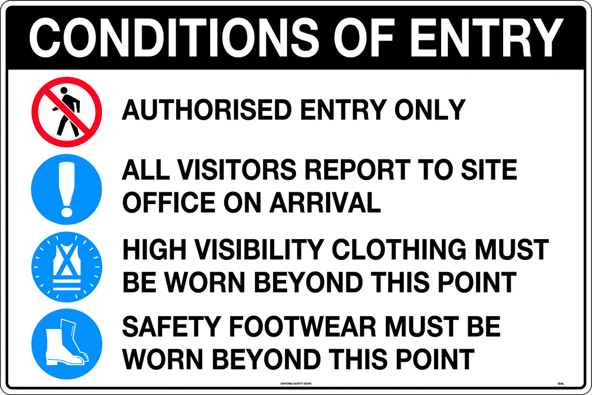 Metal Authorised Entry Sign | Restricted Site Access | Uniform Safety Signs