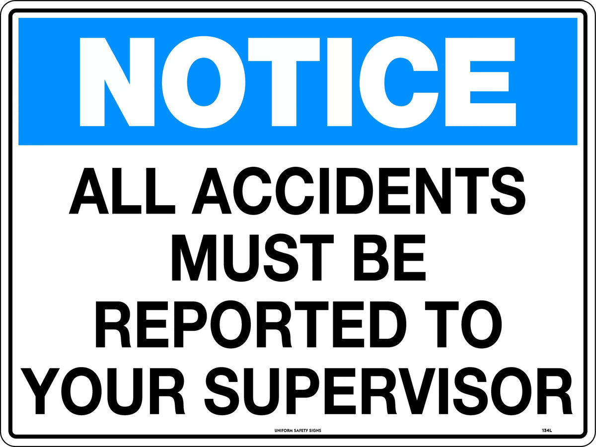 600x400mm Mandatory Accident Sign | Industrial Sites | Uniform Safety Signs
