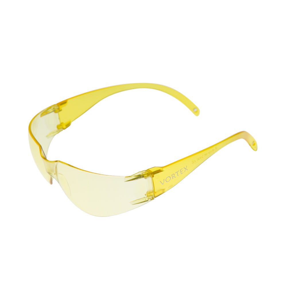 Vortex Yellow Frame Safety Glasses with Amber Hard Coat Lens | Vision Safe