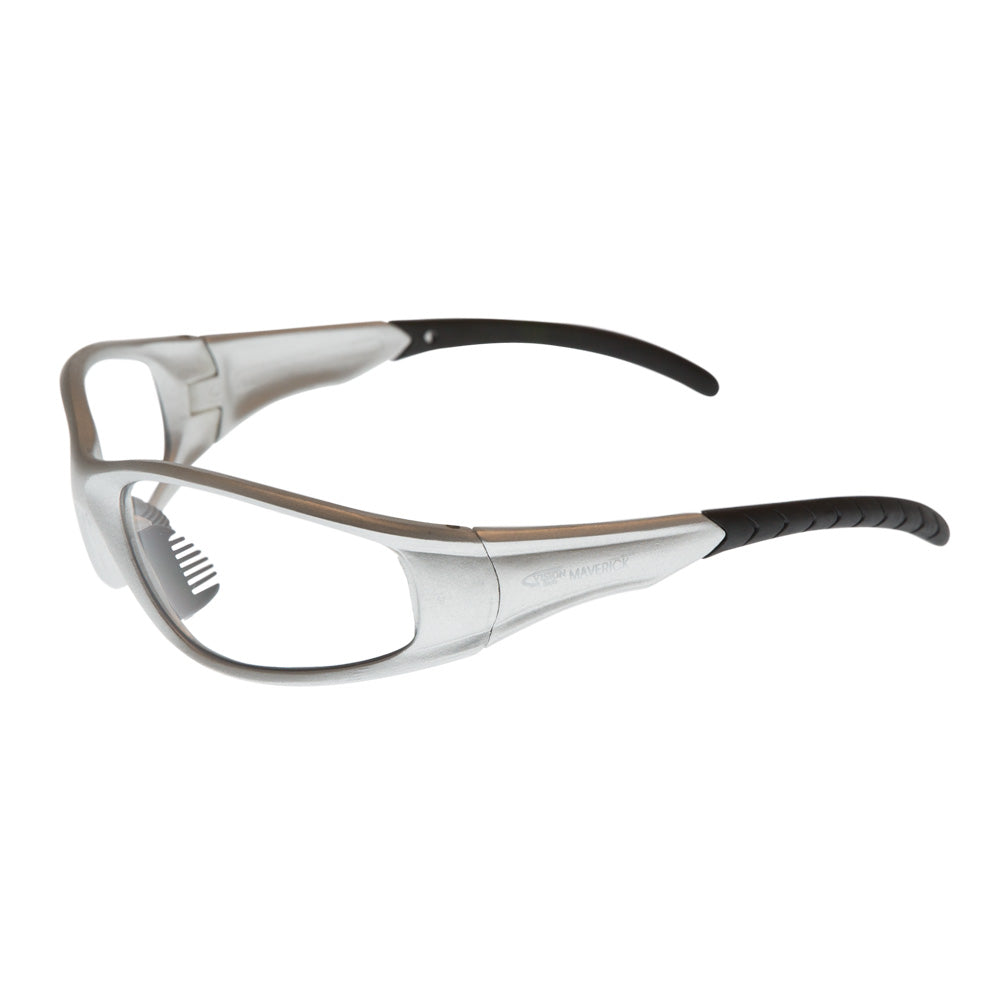 Maverick Silver Frame Hard Coat Safety Glasses | Vision Safe