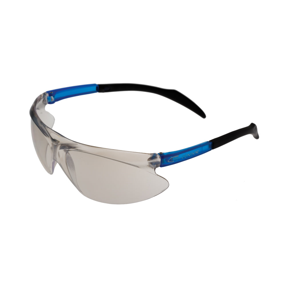 Blue Frame Silver Mirror Safety Glasses | Vision Safe