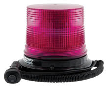 Large Magenta LED Beacon with Magnetic Base 12-24V | Vision Safe