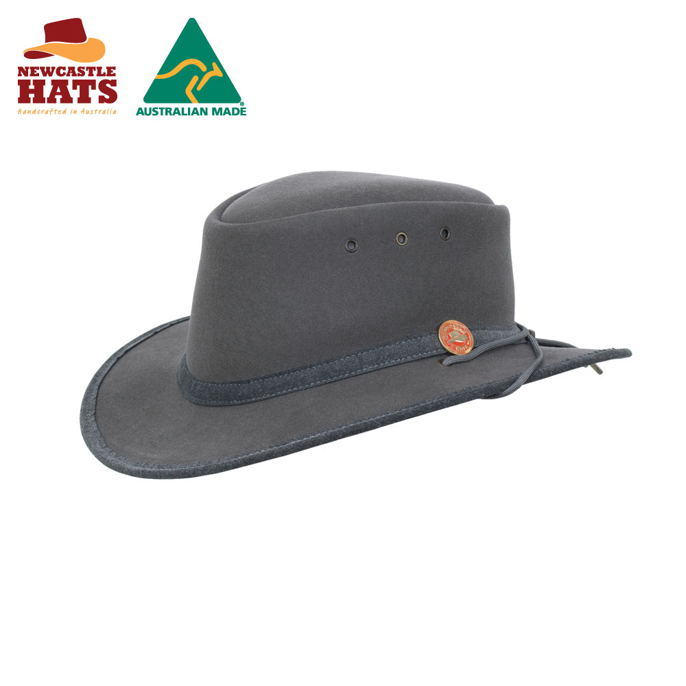Micro Suede Gunmetal Hat with Chinstrap | Vision Safe