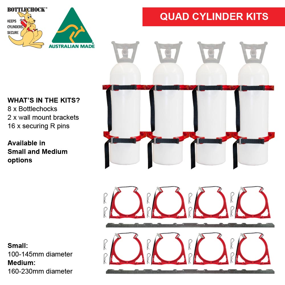Galvanised Quad Red Cylinder Restraint Kit - Medium | Vision Safe, view 2