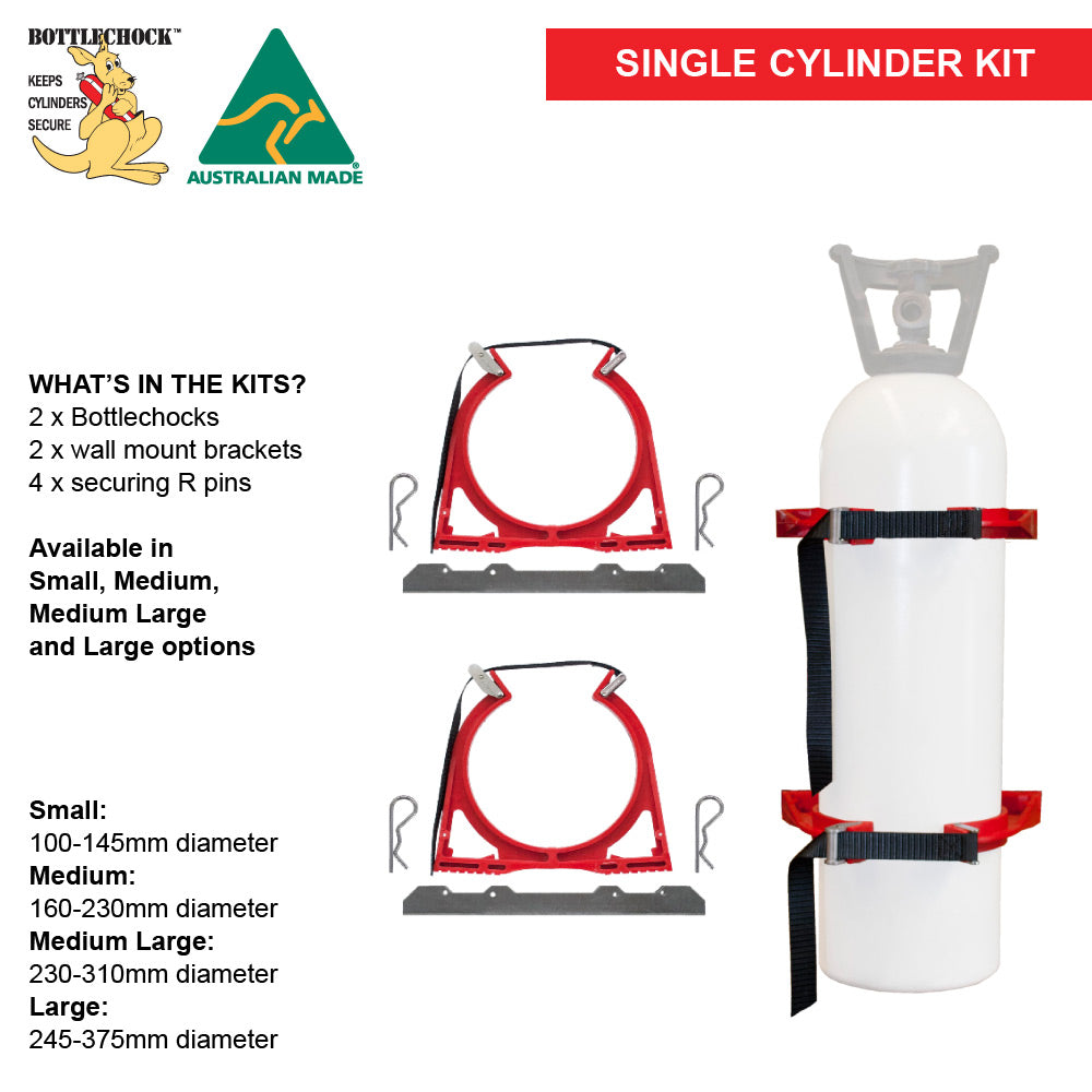 Stainless Steel Bottlechock Kit - Small 100-145mm | Vision Safe, view 2