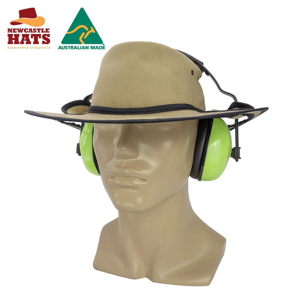 Earmuff Canvas Breeze Wide Brim Hat | Vision Safe