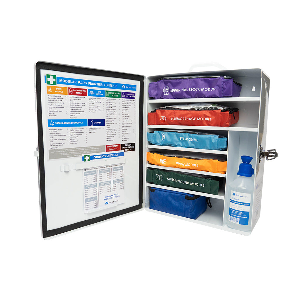 Modular Frontier First Aid Kit with Metal Cabinet | Vision Safe, view 2