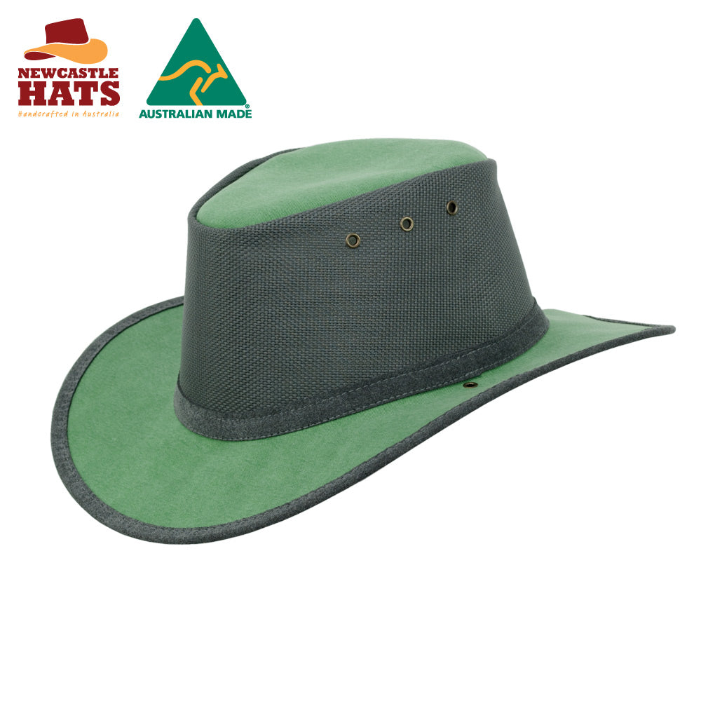 Isa Breeze Medium Brim Hat - Jade and Gun Metal | Vision Safe