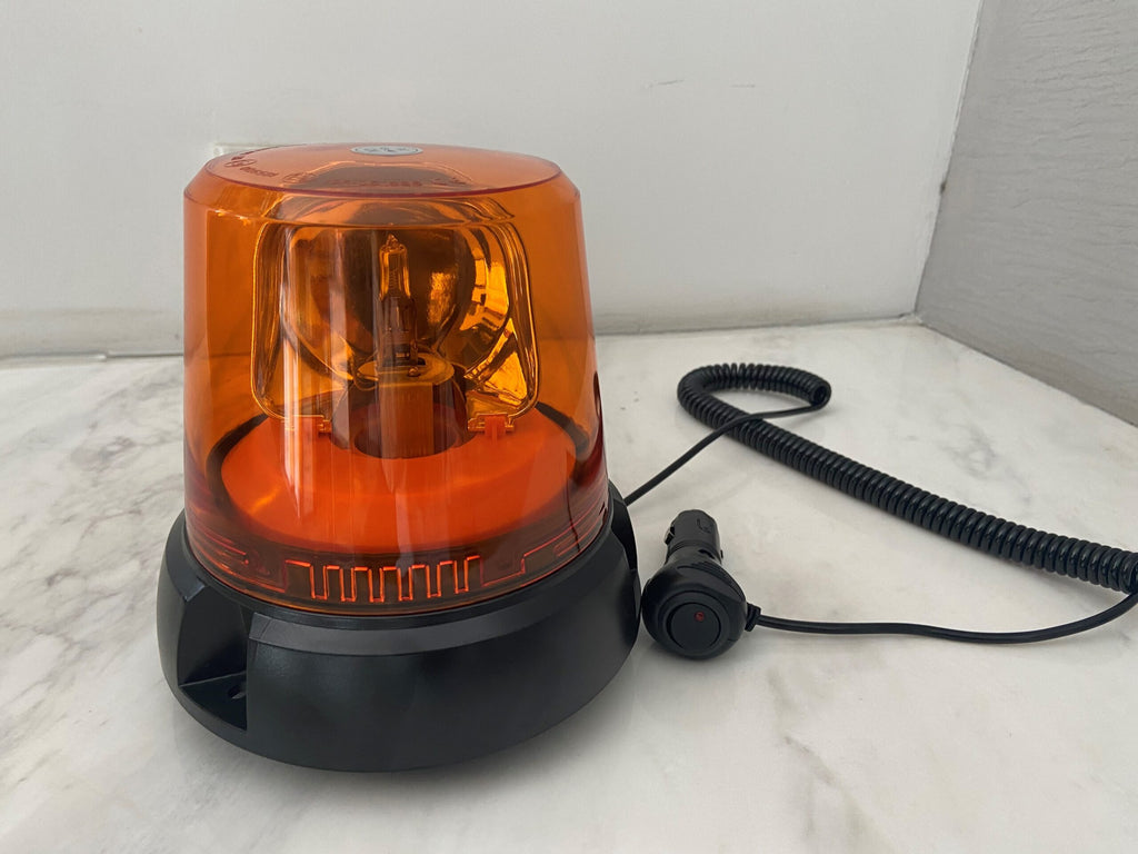 Rotating Amber Warning Beacon 12V 55W Beacon with Magnetic Base | Vision Safe