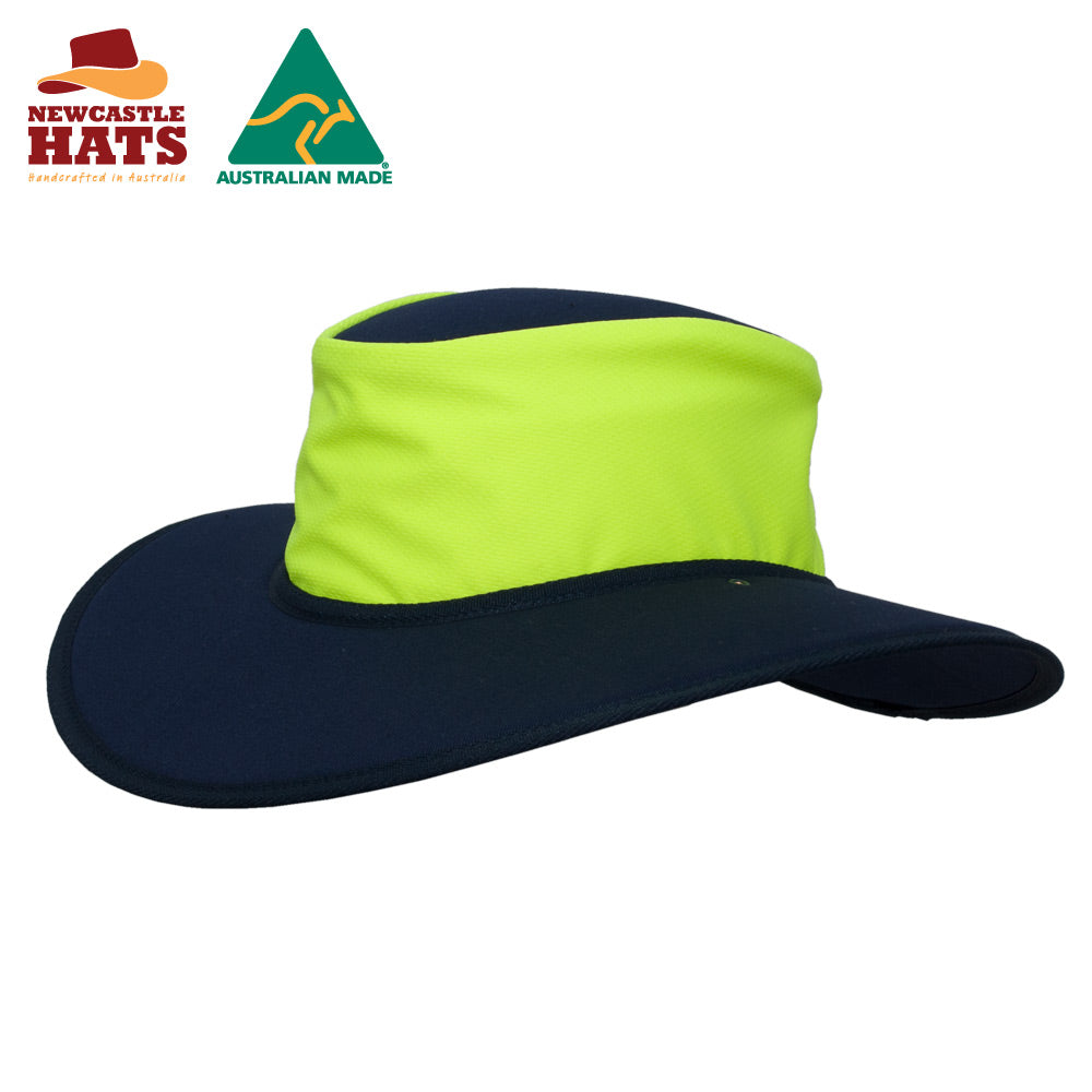Nullarbor Hi Vis Micromesh Gusset Hat - Navy Brim | Vision Safe, view 2