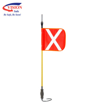 1.2m LED Whip Aerial with Reflective Flag | Vision Safe