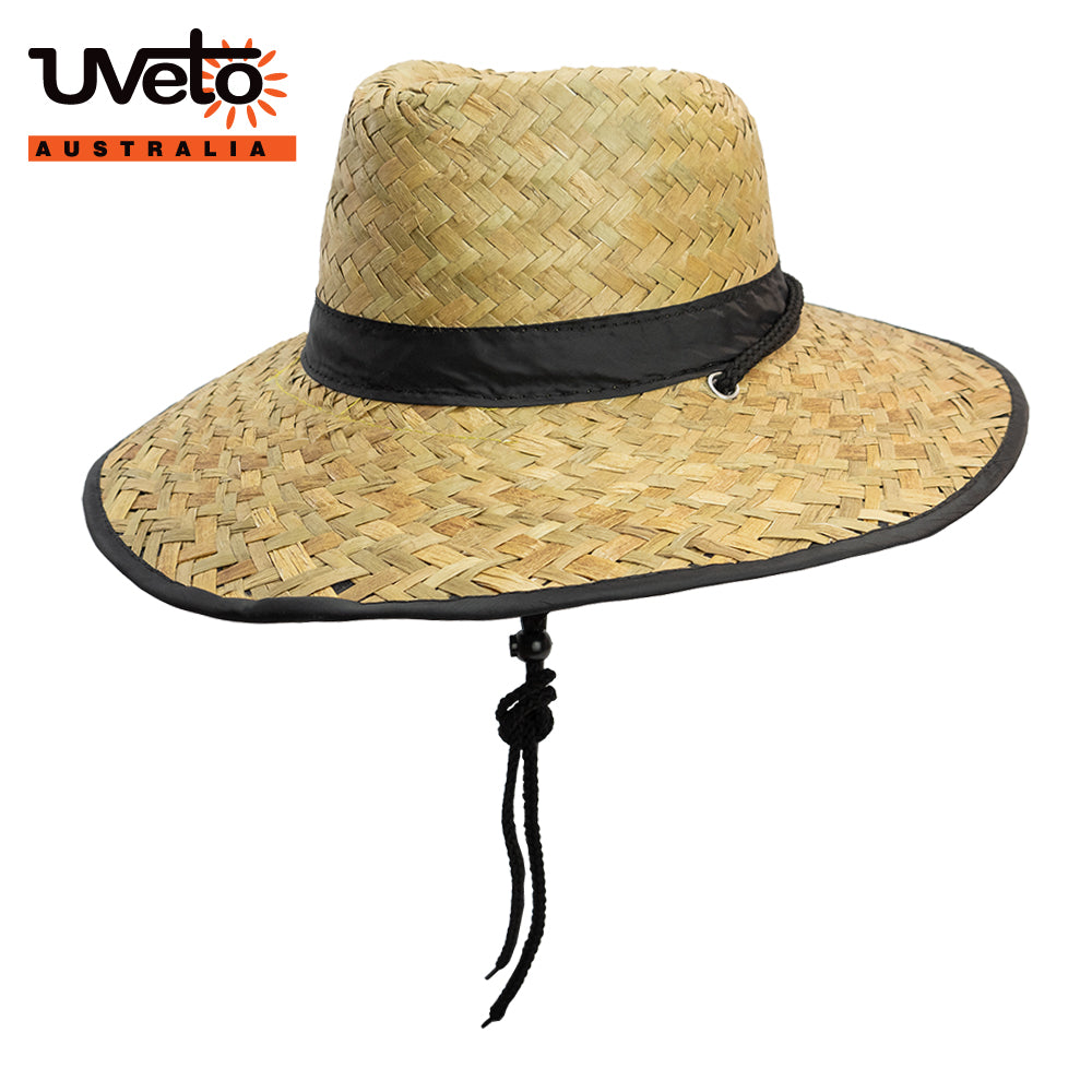 Wide Brim Straw Hat - Black | Vision Safe, view 4