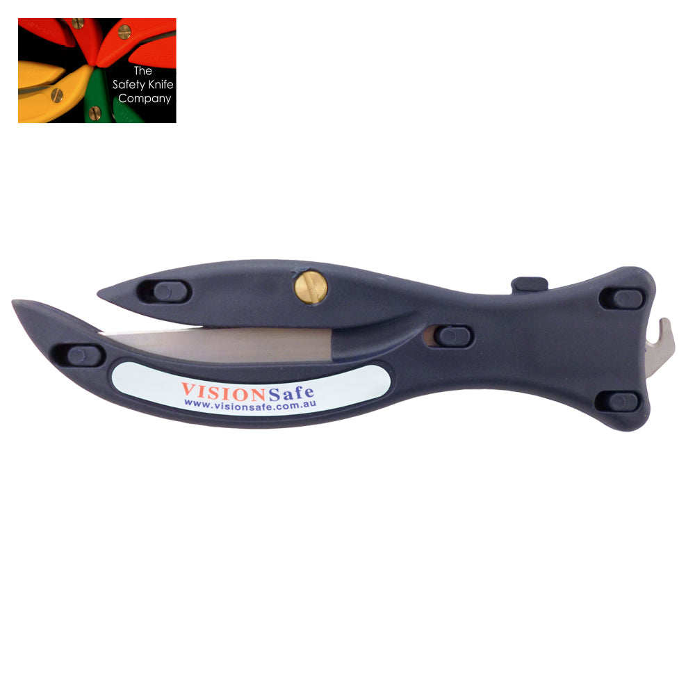 Metal Detectable Blue Safety Knife with Hook | Vision Safe