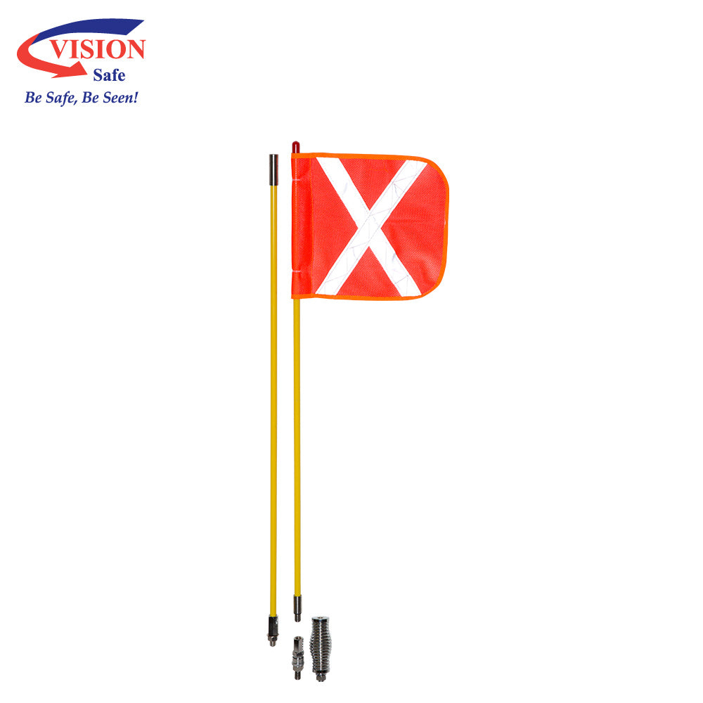 Non-Powered Whip Aerial 2.4m with Flag | Vision Safe