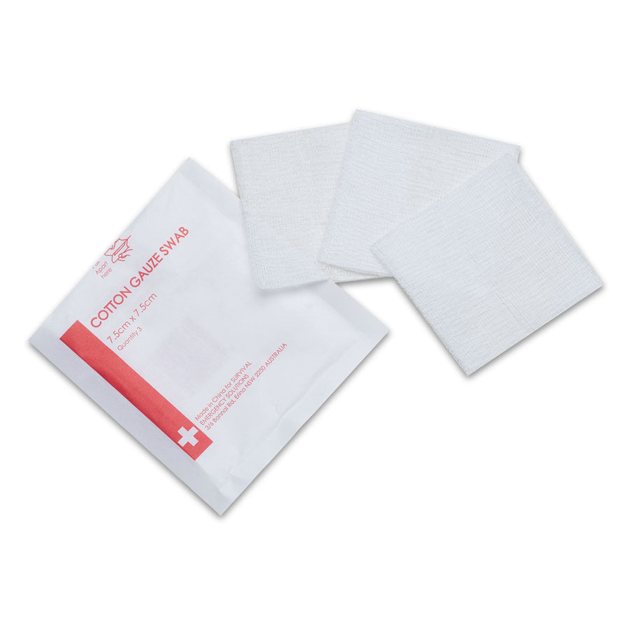 7.5cm Sterile Cotton Gauze Swabs | First Aid Kits | Survival, view 2