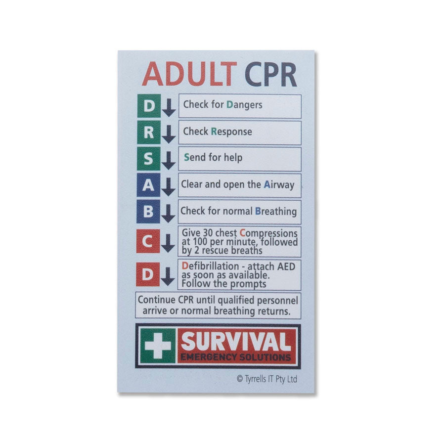 Double-Sided CPR Instruction Card | Emergency First Aid | Survival, view 2