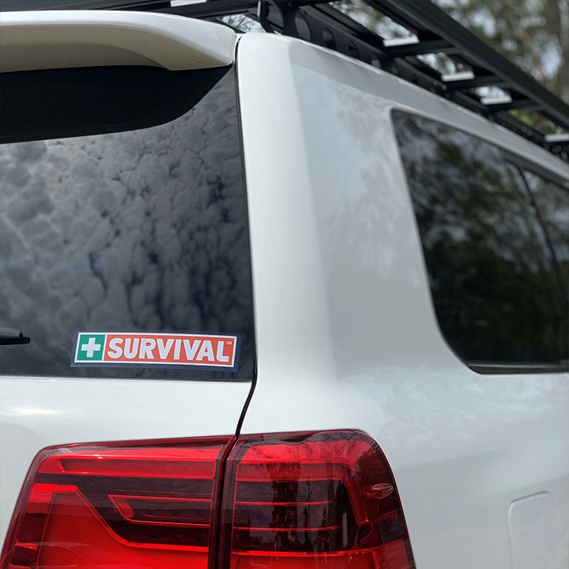 White Gloss Vinyl Bumper Sticker | Vehicle Branding | Survival, view 2