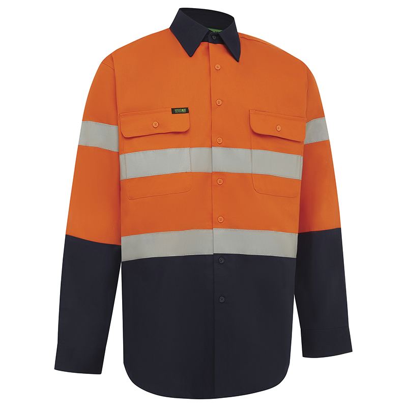 Hi Vis 2 Tone Regular Weight Taped Shirt - view 2