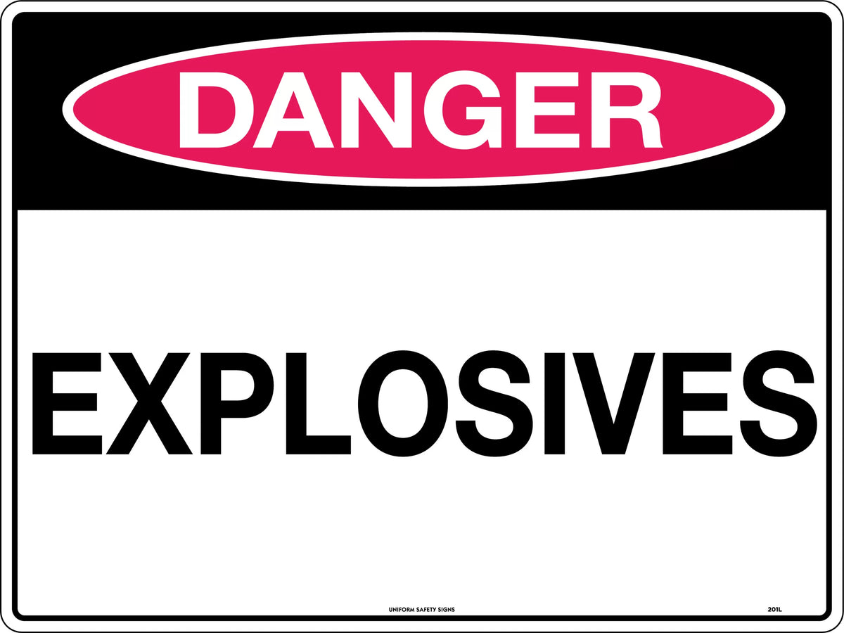 Self Adhesive Danger Explosives | Hazardous Storage | Uniform Safety Signs