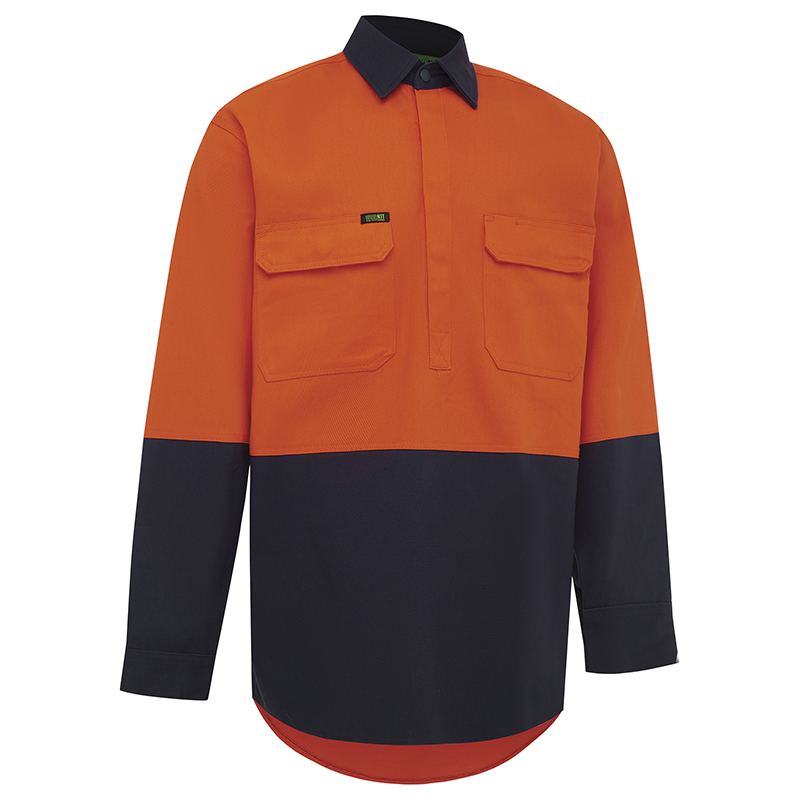Hi Vis 2 Tone Closed Front Dual Weight Shirt - view 1