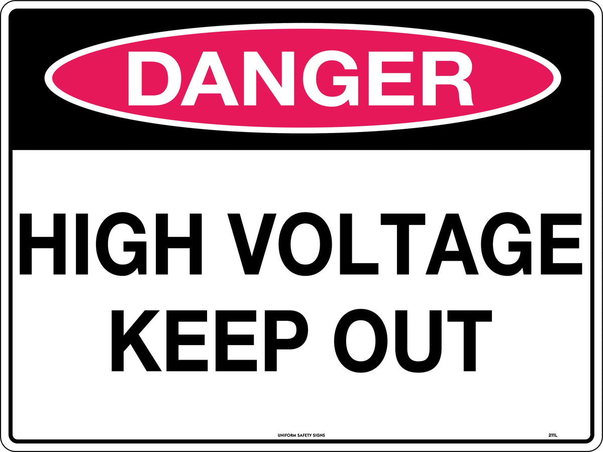 Metal Danger High Voltage Sign | Electrical Substations | Uniform Safety Signs
