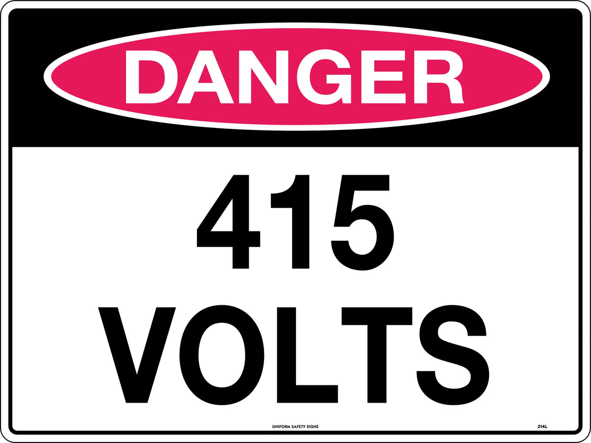 415 Volts Danger Sign | Electrical Switchboards | Uniform Safety Signs