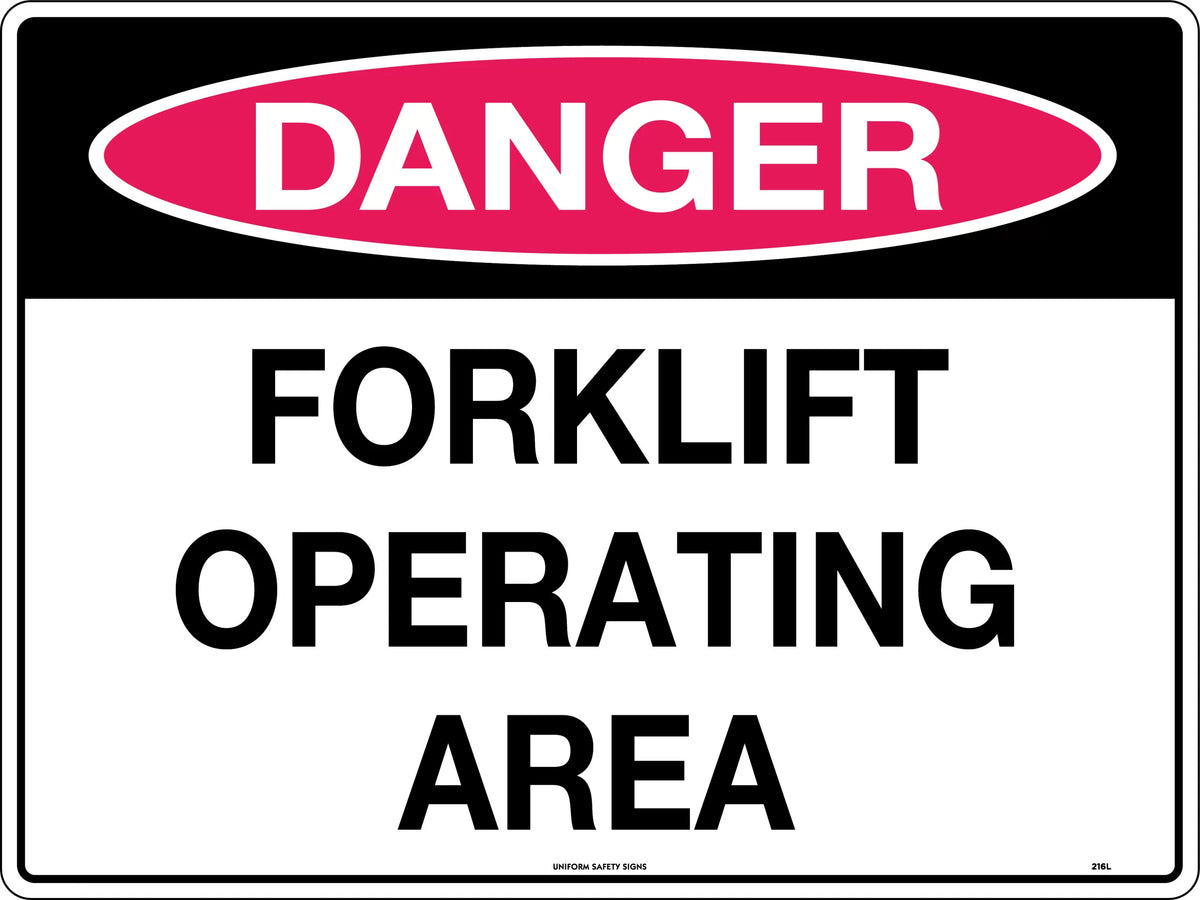 Self Adhesive Danger Forklift Sign | Warehouse Zones | Uniform Safety Signs