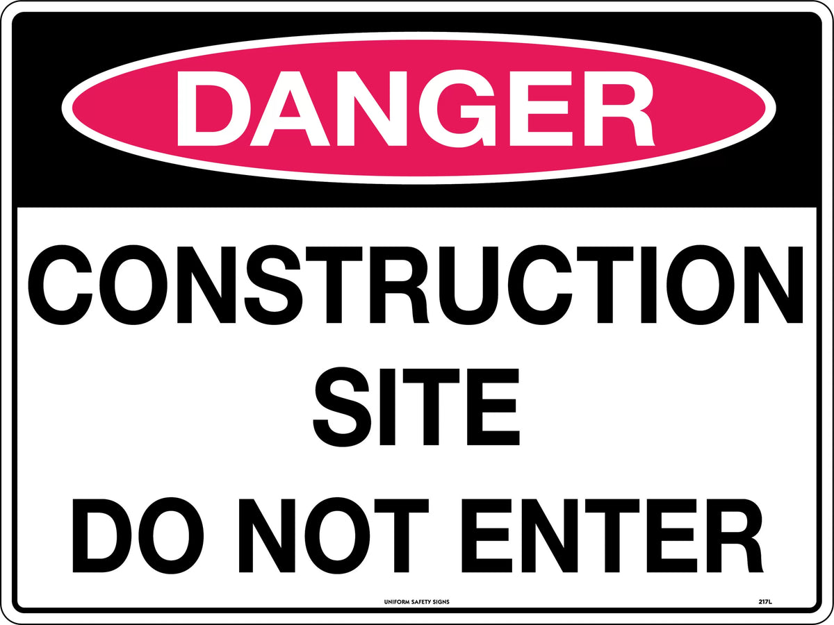 Enter 600x400mm Corflute Danger Sign | Construction Sites | Uniform Safety Signs