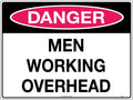 Poly Danger Men Working Overhead | Construction Sites | Uniform Safety Signs