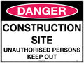 600x400mm Danger Sign | Construction Sites | Uniform Safety Signs
