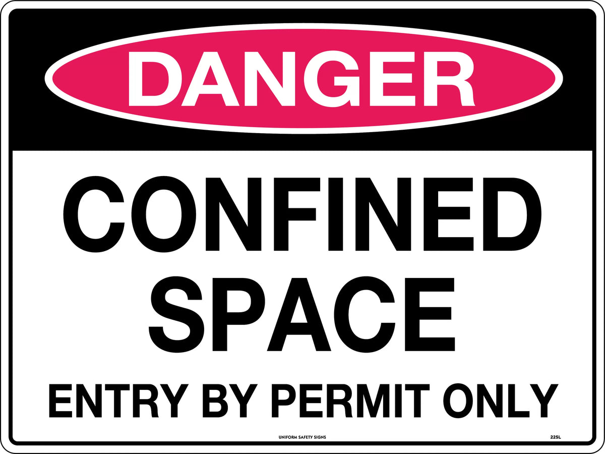 Permit Self Adhesive Confined Space Sign | Industrial Sites | Uniform Safety Signs