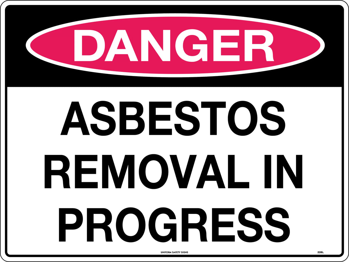 Metal Danger Asbestos Removal Sign | Remediation Sites | Uniform Safety Signs
